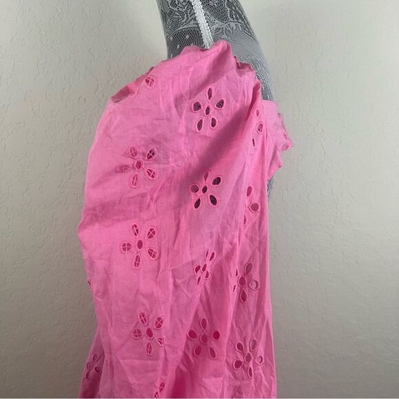 ASOS DESIGN Long Sleeve Broderie Tiered Eyelet Mini Skater Dress Women’s 14 - Picture 6 of 13